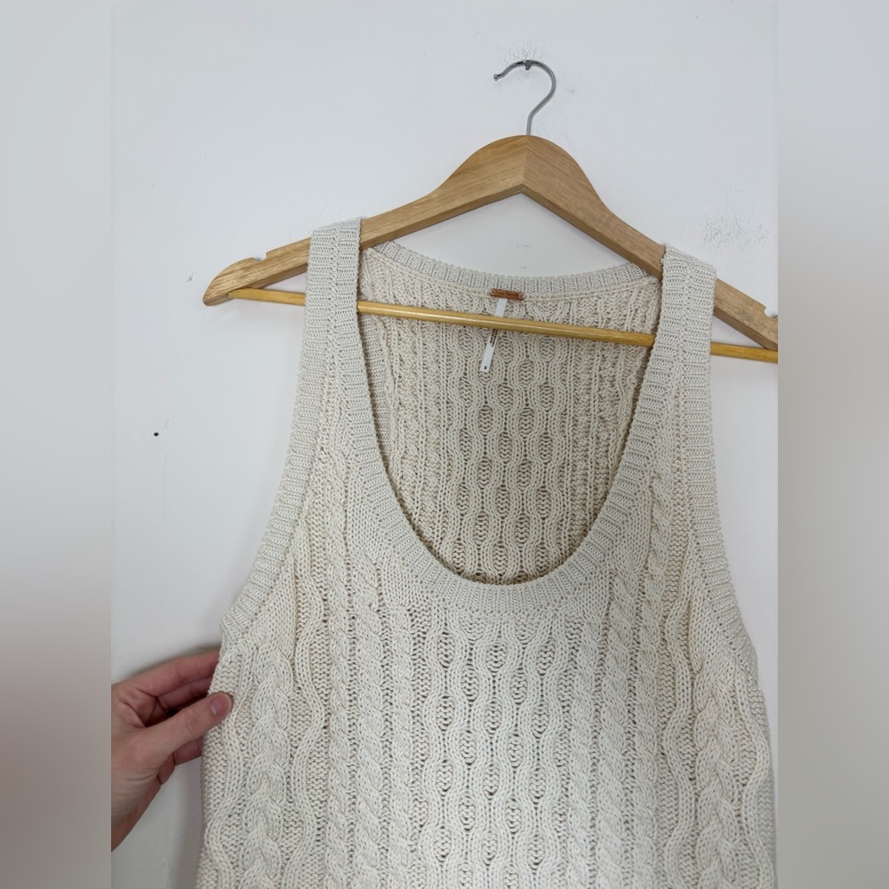 Free People High Tide Cable Tank In Ivory - Picture 5 of 9